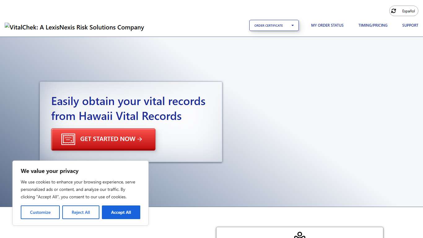 Hawaii Vital Records (HI) | Order Certificates - VitalChek